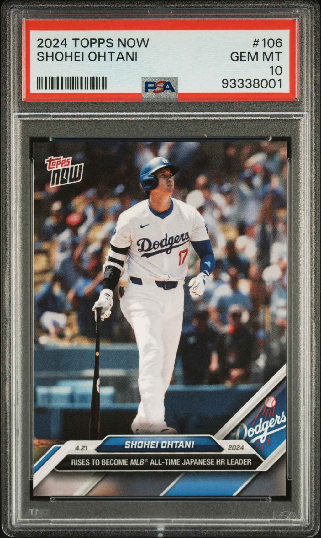 Graded 2024 Topps Now Shohei Ohtani #106 Baseball Card PSA 10 Gem Mint