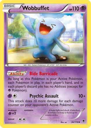 Wobbuffet 036/119 - XY  Phantom Forces Reverse Holofoil