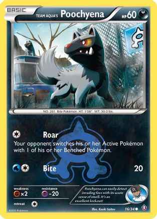 Team Aqua's Poochyena 016/34 - Double Crisis Reverse Holofoil