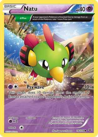 Natu (Delta) 028/108 - XY  Roaring Skies Reverse Holofoil