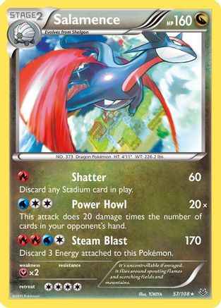 Salamence 057/108 - XY  Roaring Skies Reverse Holofoil