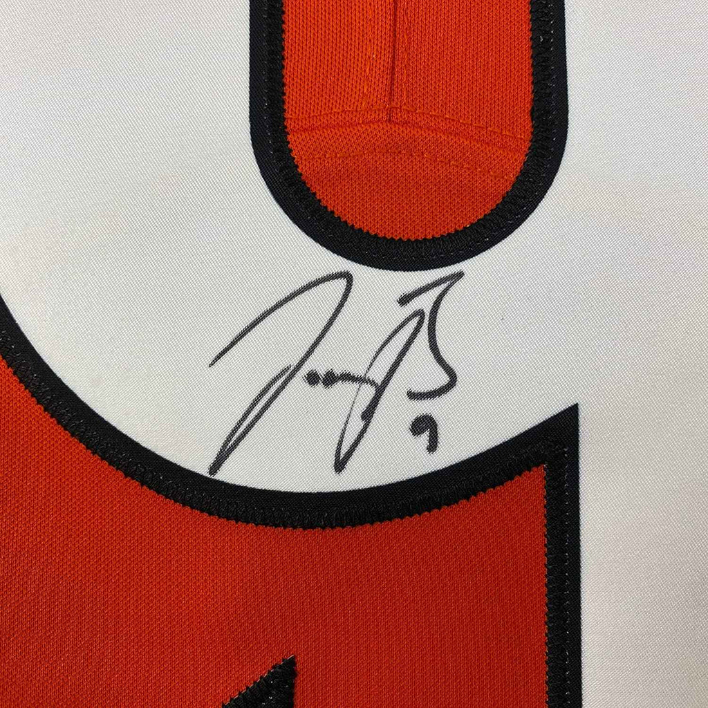 Framed Autographed/Signed Joe Burrow 35x39 Cincinnati Bengals Orange Authentic Nike Limited Football Jersey Fanatics COA