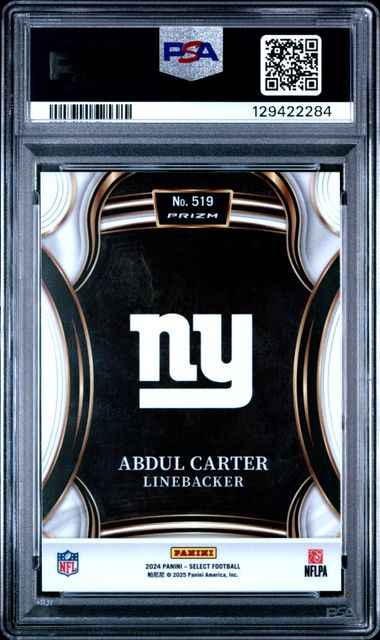 Graded 2024 Panini Select XRC Abdul Carter #519 Rookie RC Football Card PSA 10 Gem Mint