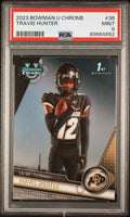 Graded 2023 Topps Bowman U Chrome Travis Hunter #36 Rookie RC Football Card PSA 9 Mint