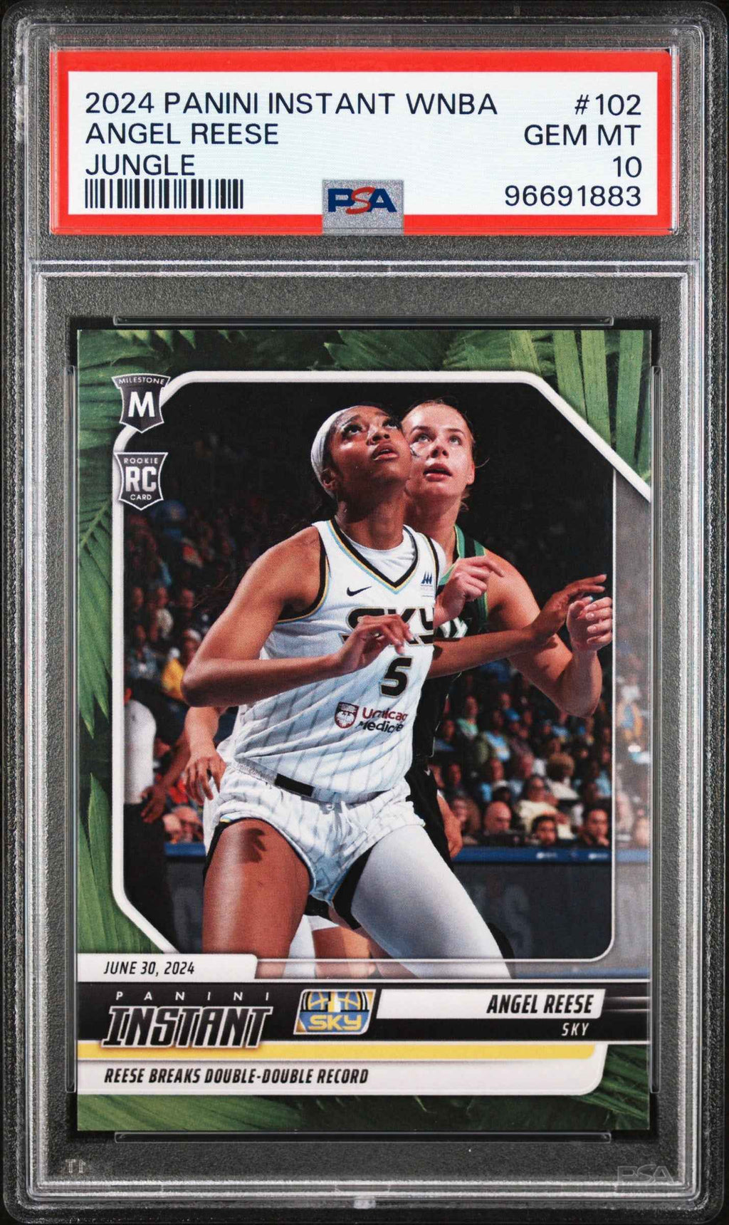 Graded 2024 Panini Instant WNBA Angel Reese #102 Jungle /25 Rookie RC Basketball Card PSA 10 Gem Mint
