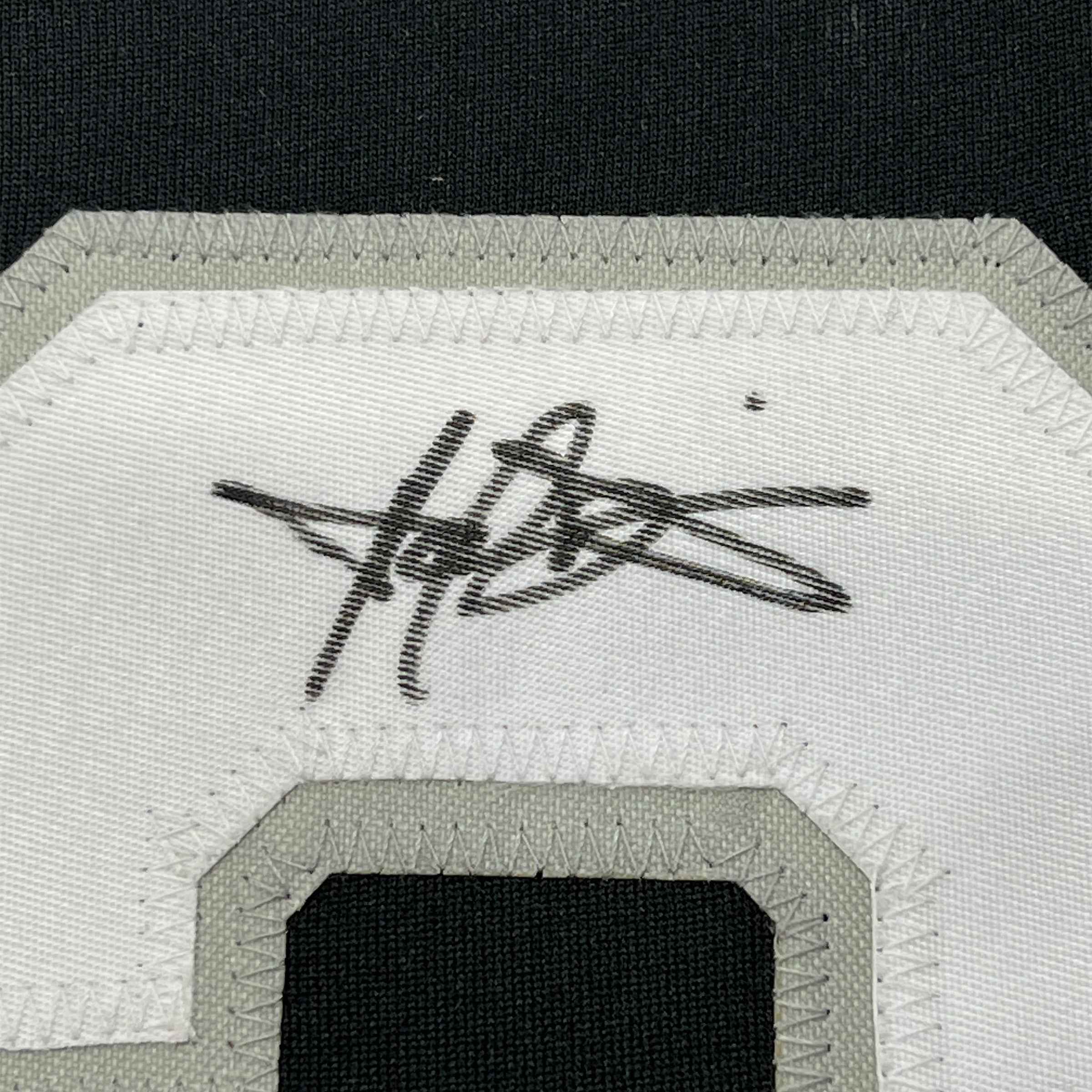 Framed Autographed/Signed Harold Baines 35x39 Chicago Black Baseball Jersey Beckett BAS COA