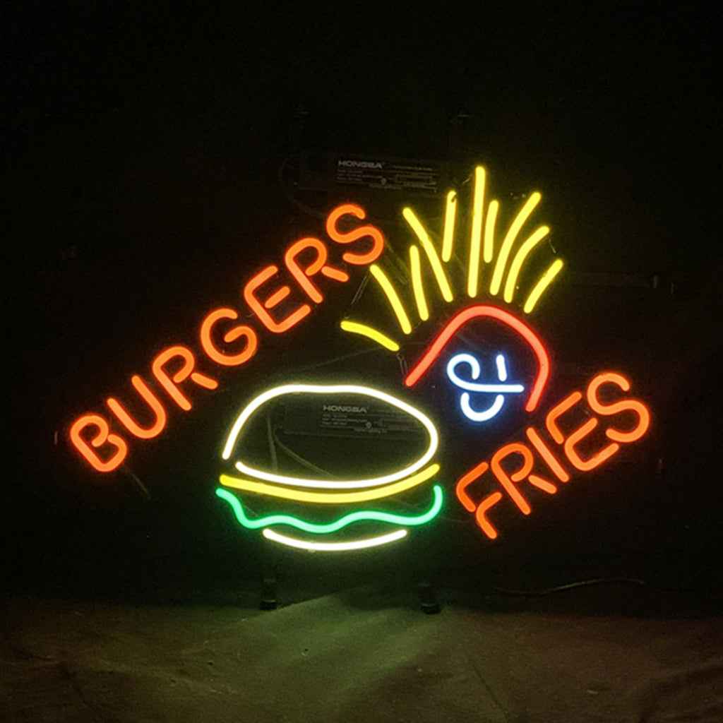 Burgers Fries Neon Signs Light