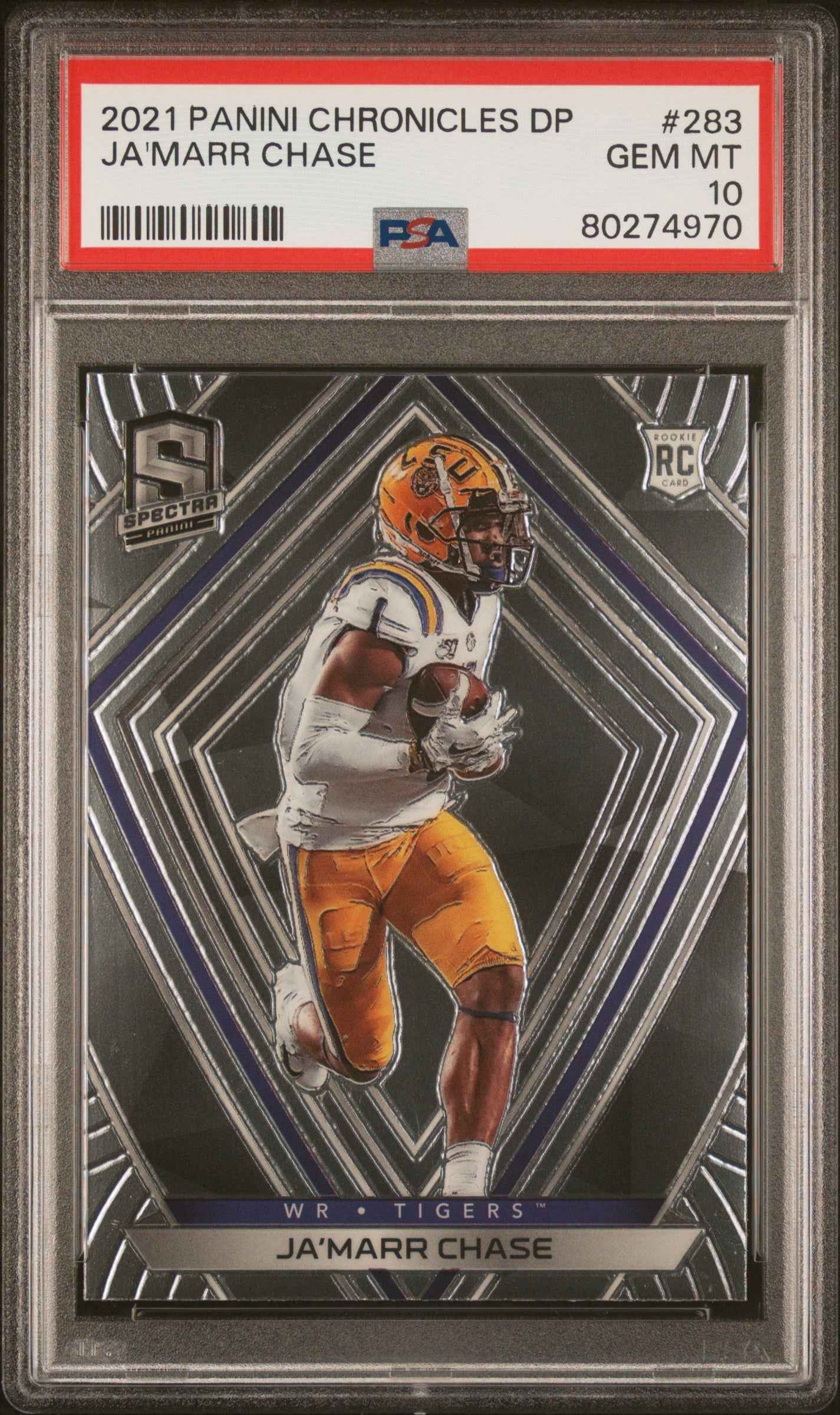 Graded 2021 Panini Chronicles Draft Picks Ja'Marr Chase #283 Rookie RC Football Card PSA 10 Gem Mint
