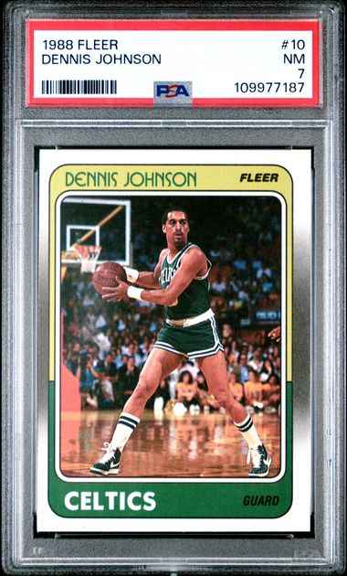 Graded 1988 Fleer Dennis Johnson #10 Basketball Card PSA 7 Near Mint