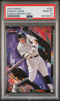 Graded 2024 Topps Finest Aaron Judge #200 Purple Refractor /200 Baseball Card PSA 10 Gem Mint