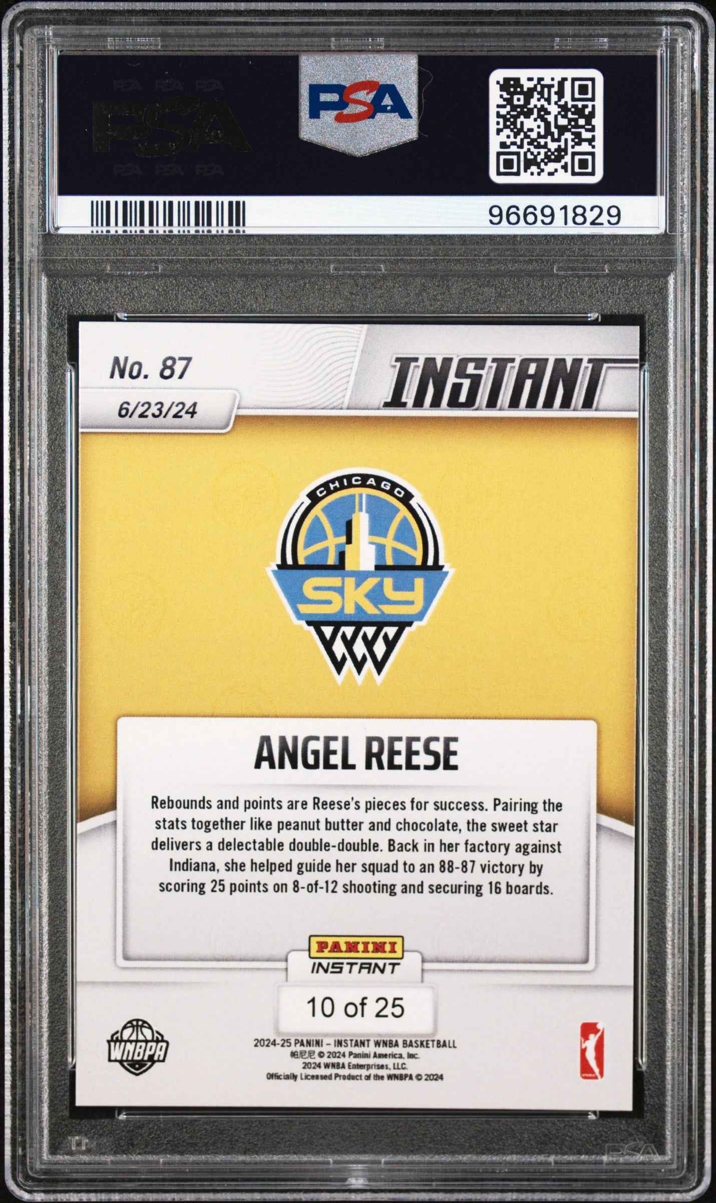 Graded 2024 Panini Instant WNBA Angel Reese #87 Jungle #/25 Rookie RC Basketball Card PSA 9 Near Mint