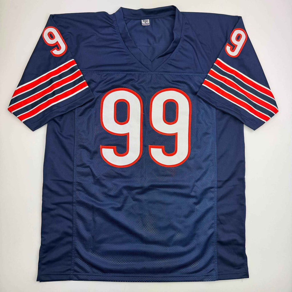 Autographed/Signed Dan Hampton HOF 2002 Chicago Blue Football Jersey Beckett BAS COA