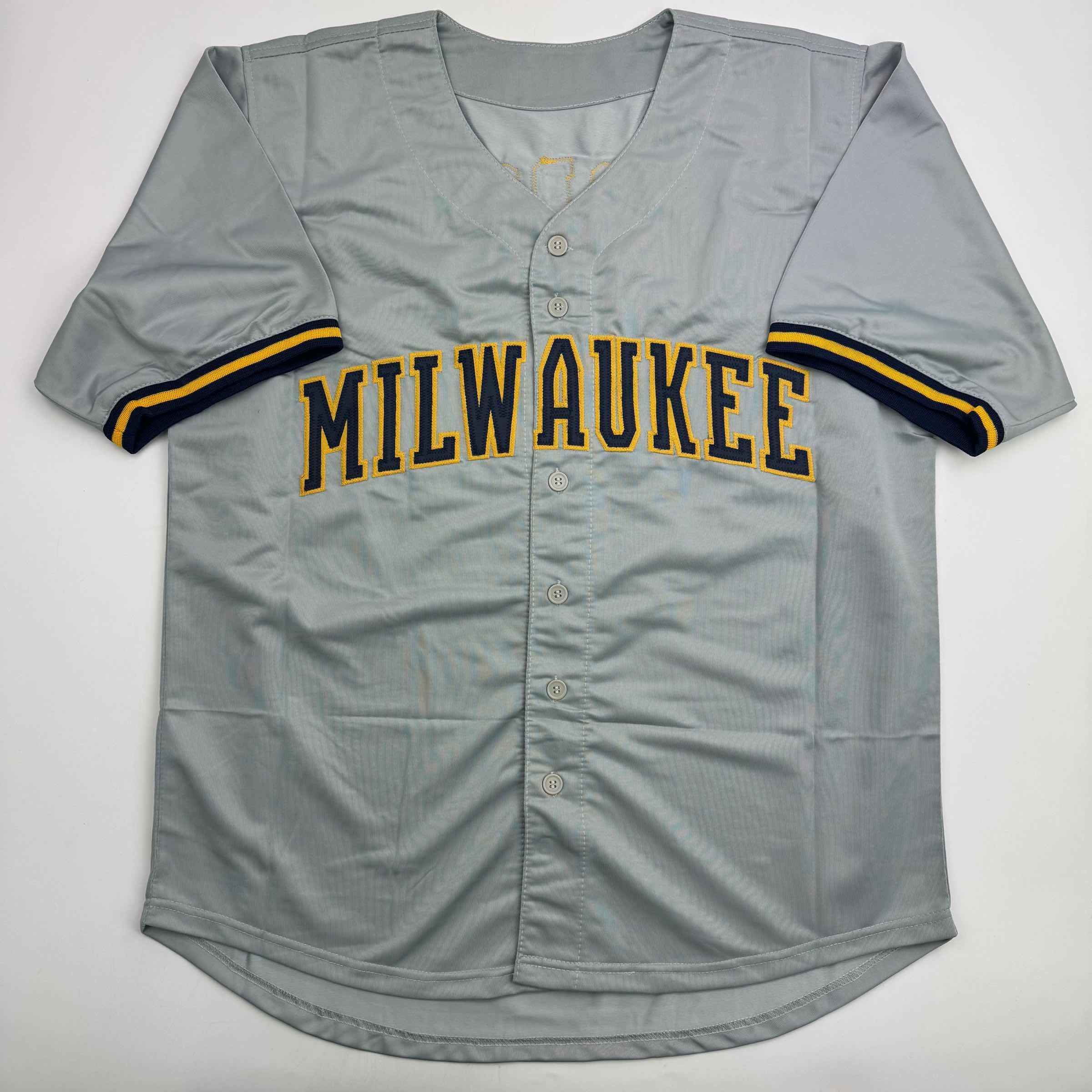 Autographed/Signed Jacob Misiorowski Milwaukee Grey Baseball Jersey JSA COA