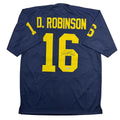 Autographed/Signed Denard Robinson Michigan Blue College Football Jersey Beckett BAS COA