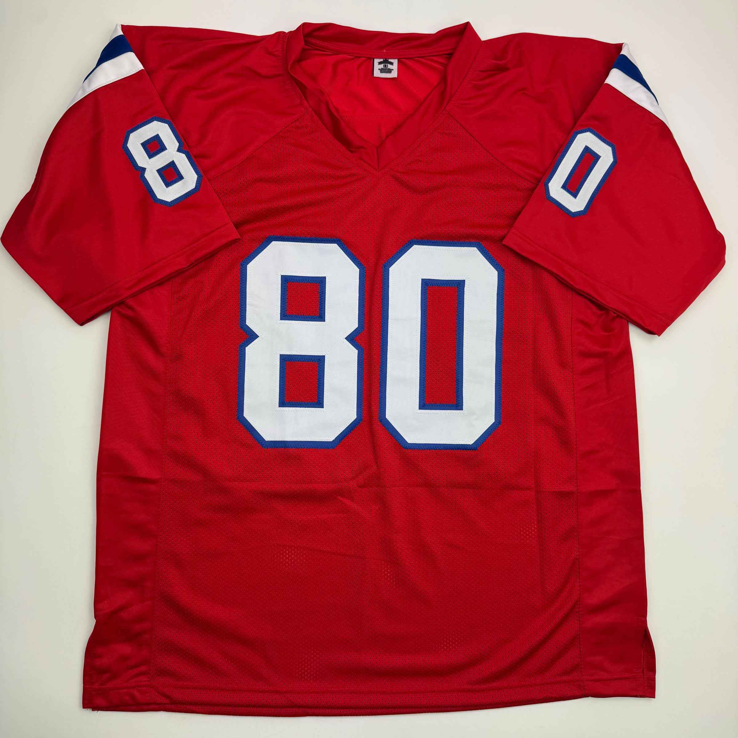 Autographed/Signed Irving Fryar New England Red Football Jersey JSA COA