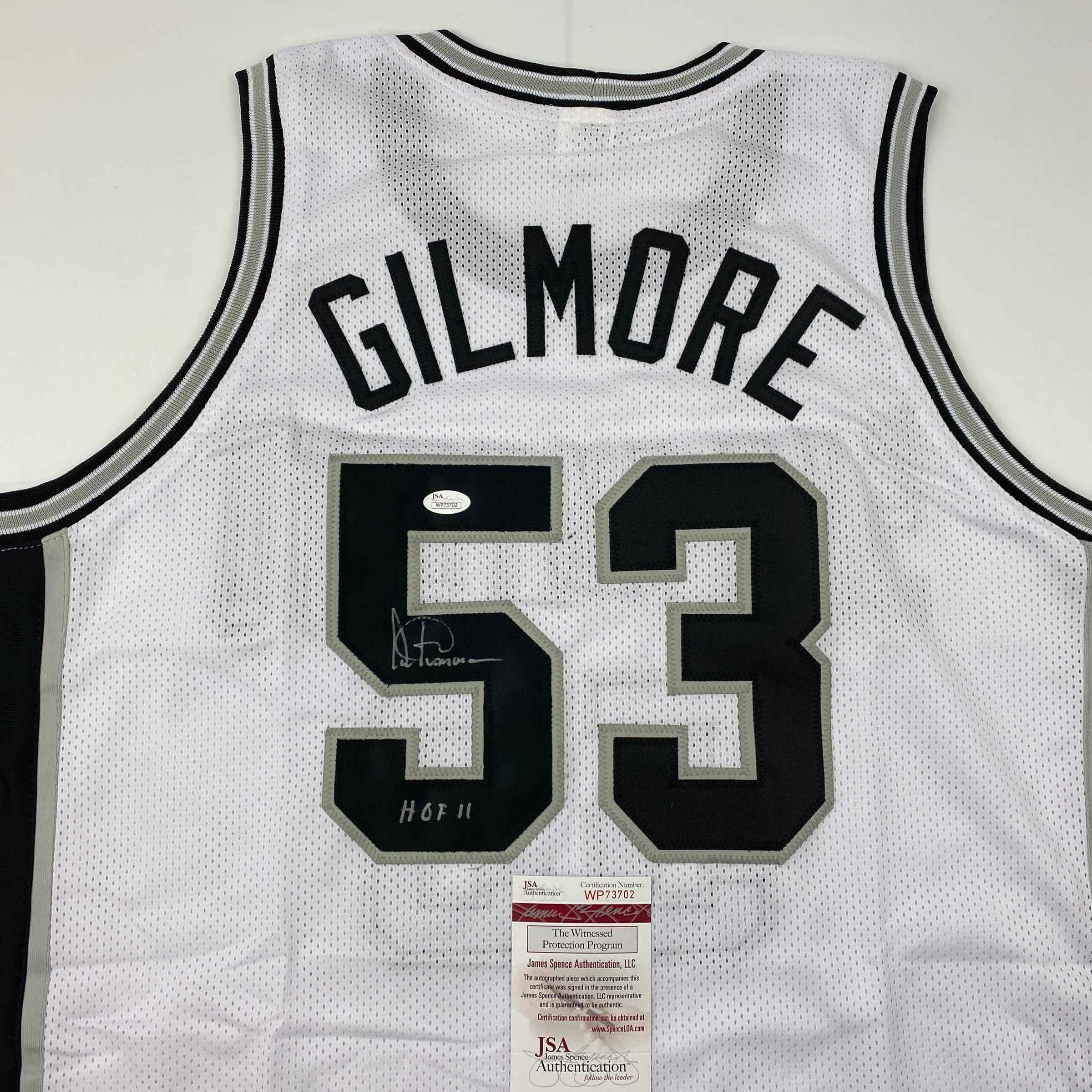 Autographed/Signed Artis Gilmore HOF 11 San Antonio White Basketball Jersey JSA COA