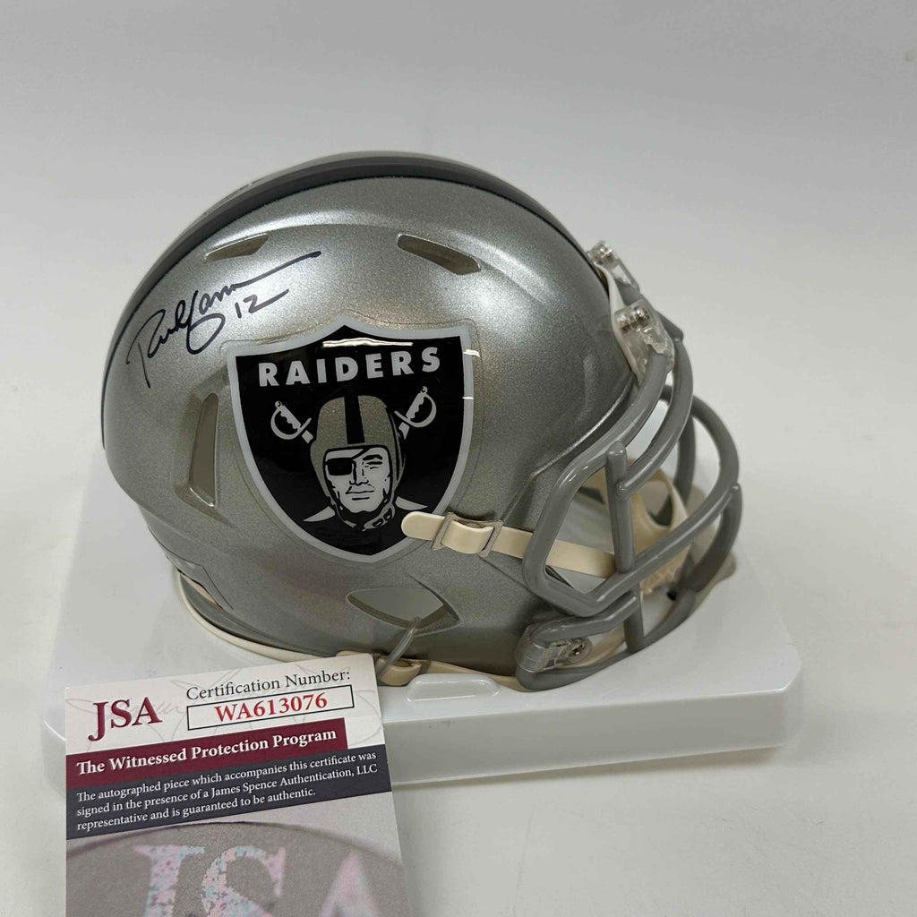 Autographed/Signed Rich Gannon Las Vegas Oakland Raiders Football Mini Helmet JSA COA