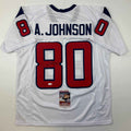 Autographed/Signed Andre Johnson Houston White Football Jersey JSA COA