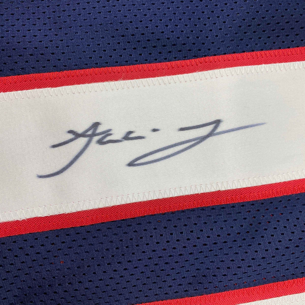 Autographed/Signed Jakobi Meyers New England Blue Football Jersey JSA COA
