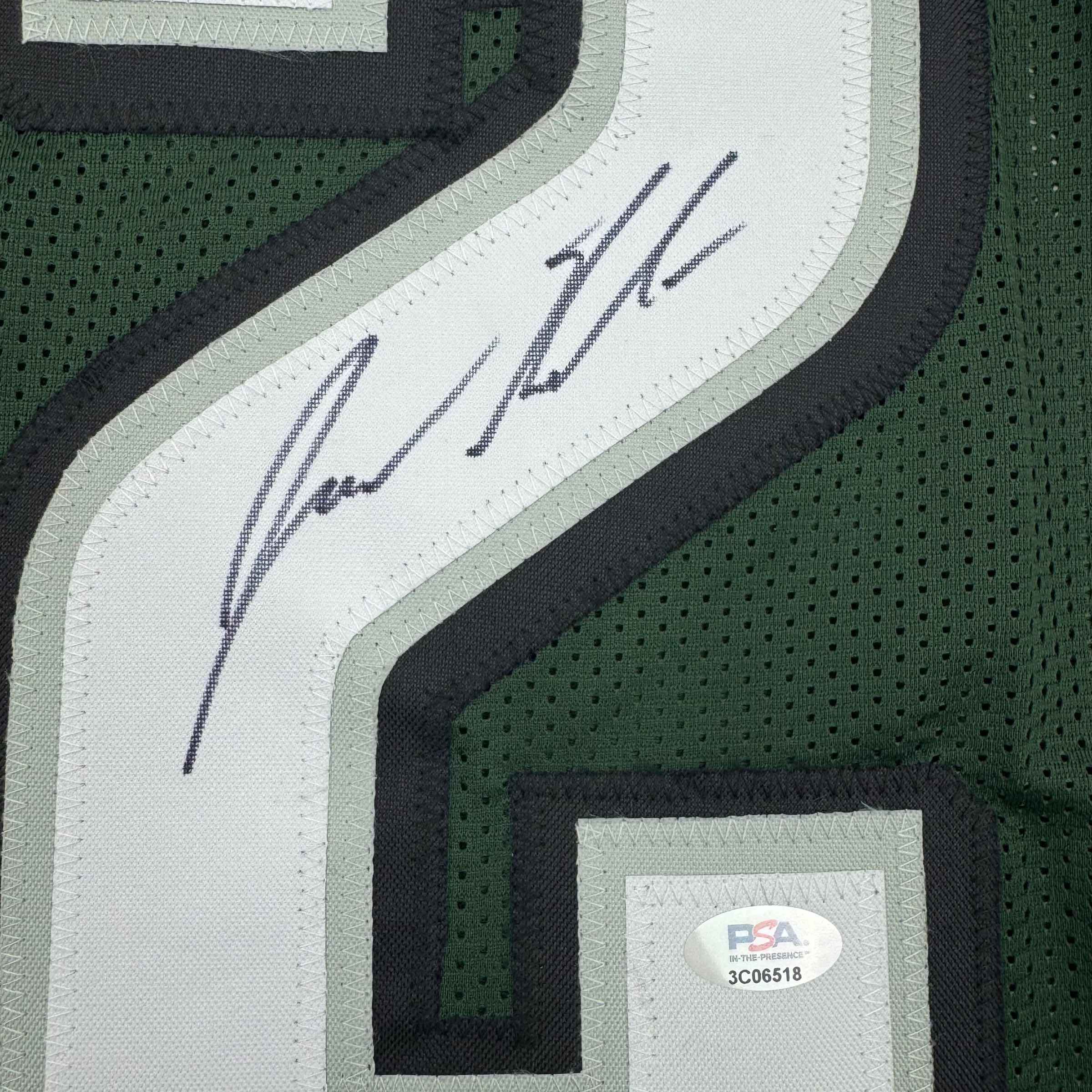Autographed/Signed Jason Kelce Philadelphia Green Football Jersey PSA COA