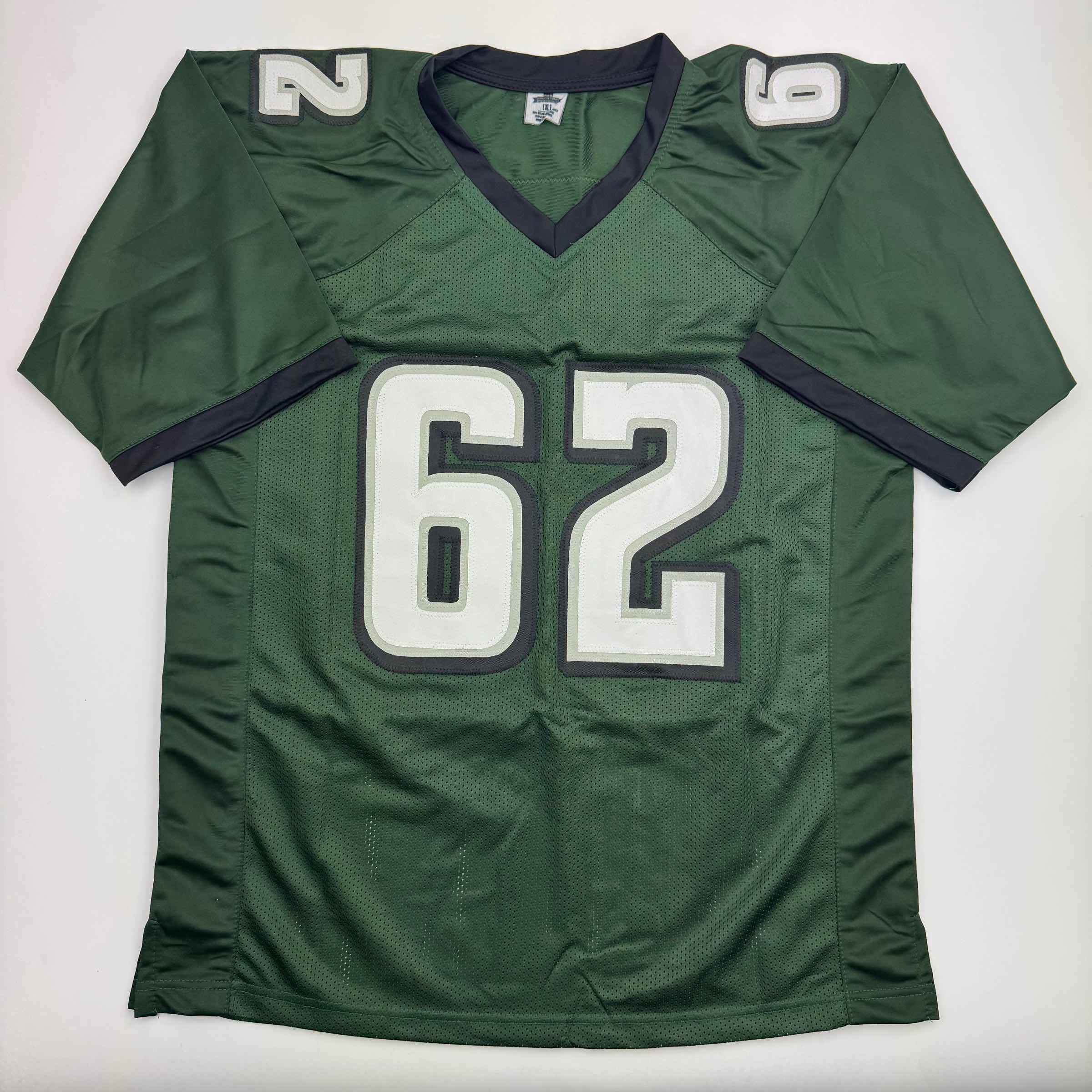 Autographed/Signed Jason Kelce Philadelphia Green Football Jersey PSA COA