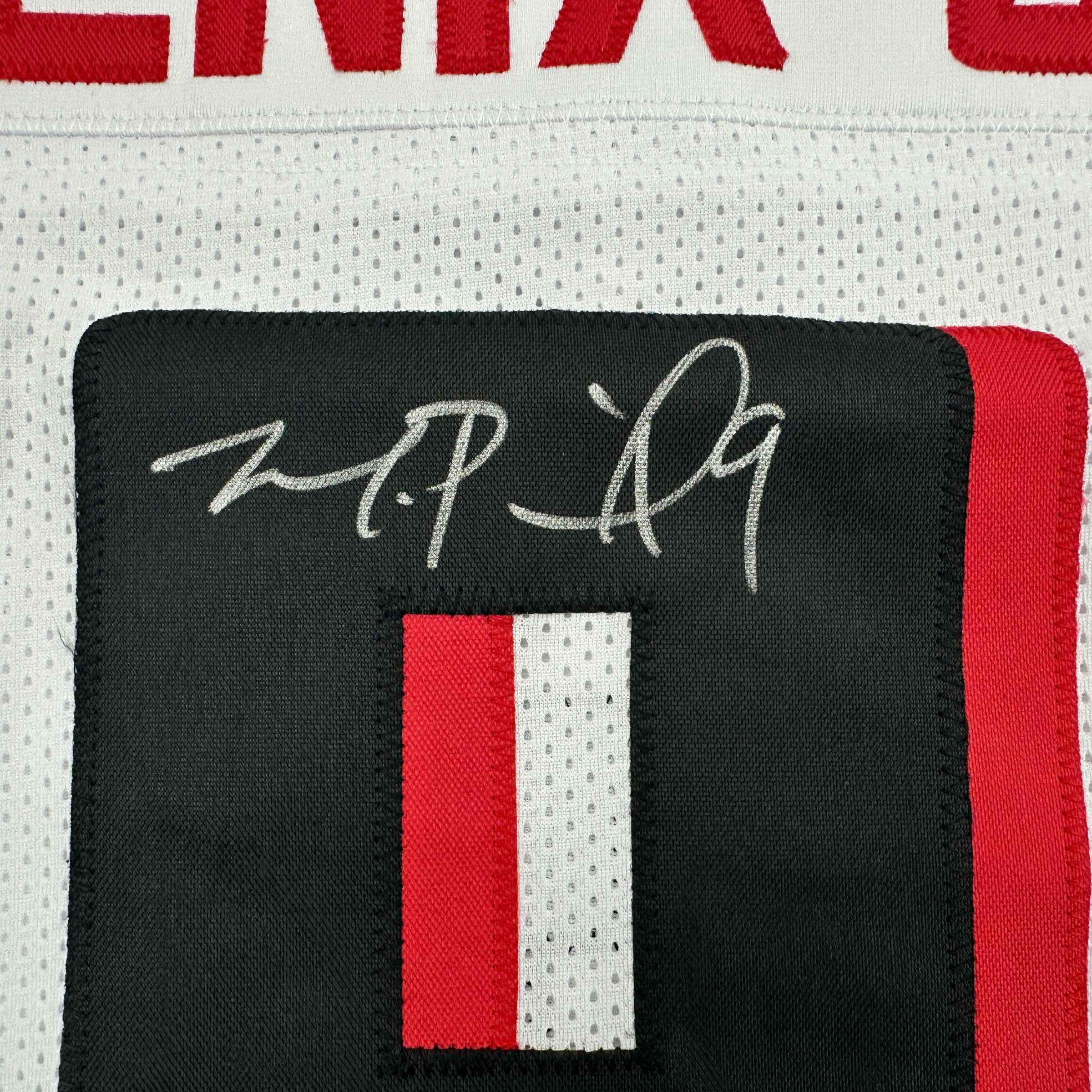 Autographed/Signed Michael Penix Jr. Atlanta White Football Jersey Beckett BAS COA