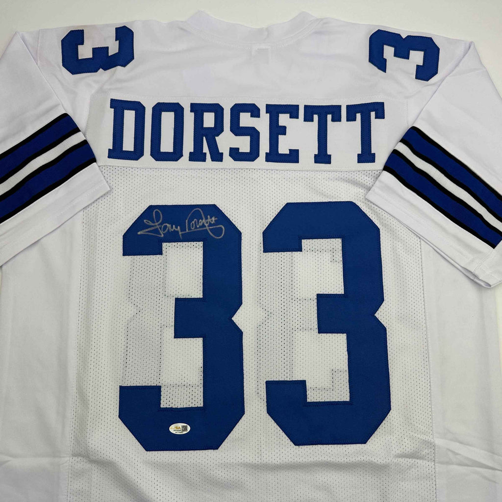 Autographed/Signed Tony Dorsett Dallas White Football Jersey JSA COA