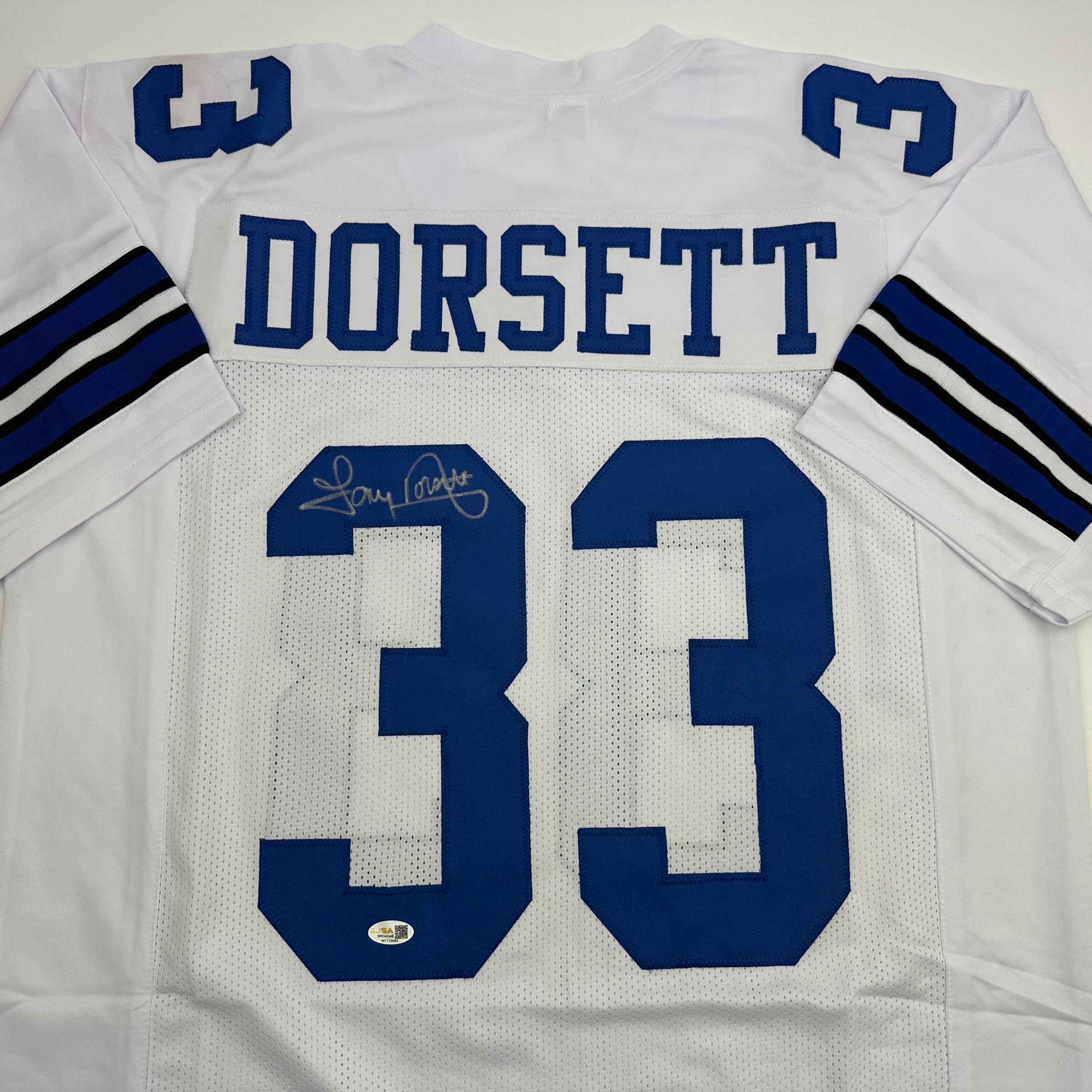 Autographed/Signed Tony Dorsett Dallas White Football Jersey JSA COA