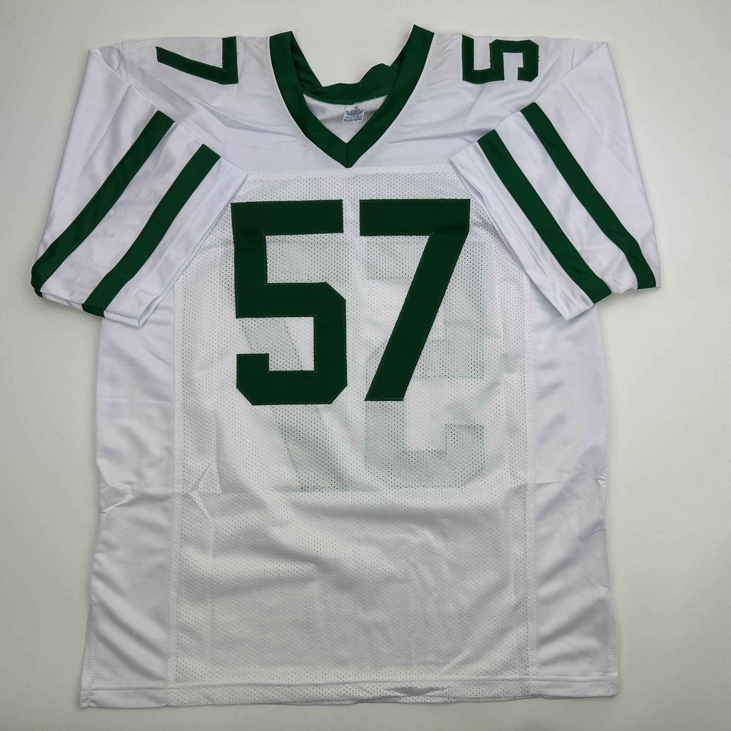 Autographed/Signed CJ C.J. Mosley New York White Football Jersey JSA COA
