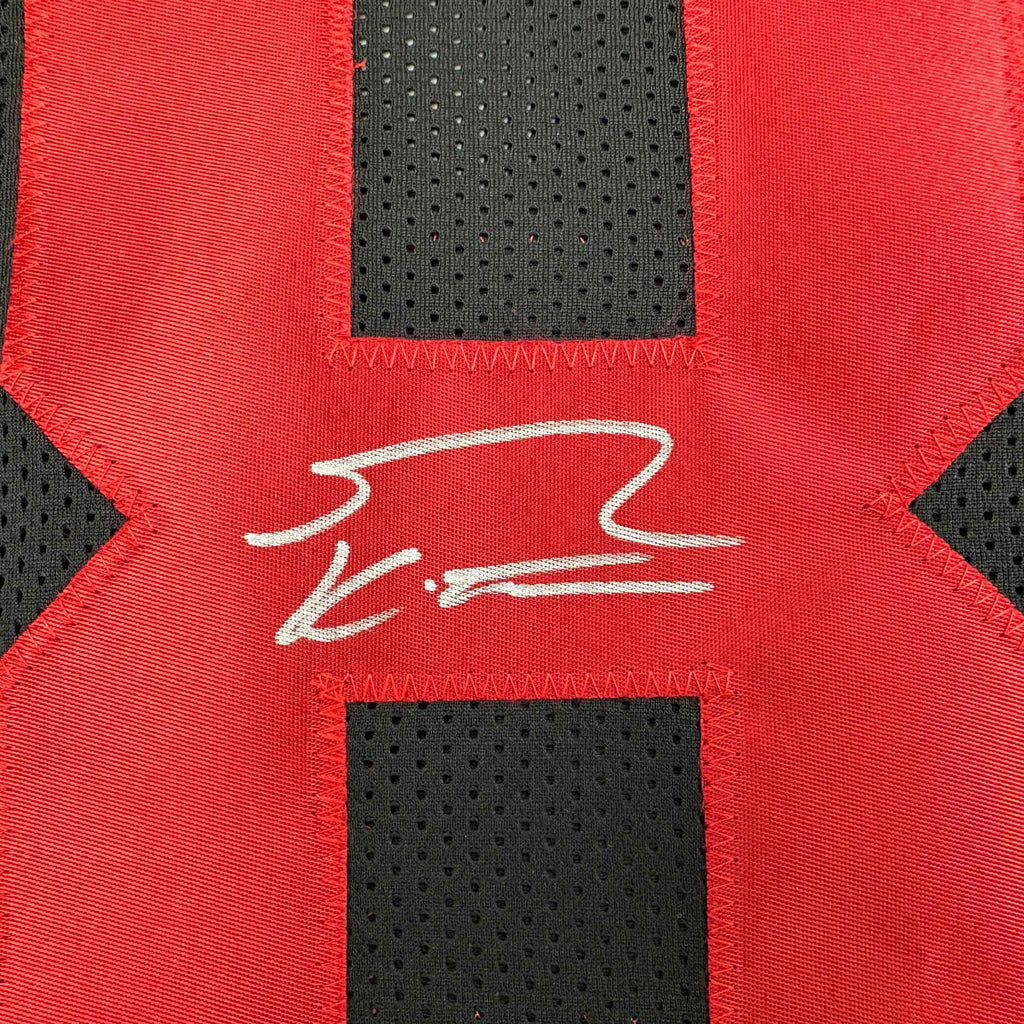 Autographed/Signed George Kittle San Francisco Black Football Jersey Beckett BAS COA