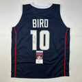 Autographed/Signed Sue Bird UConn Connecticut Blue College Basketball Jersey JSA COA