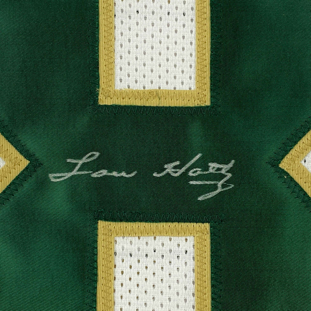 Autographed/Signed Lou Holtz 1988 National Champs Notre Dame White College Football Jersey JSA COA