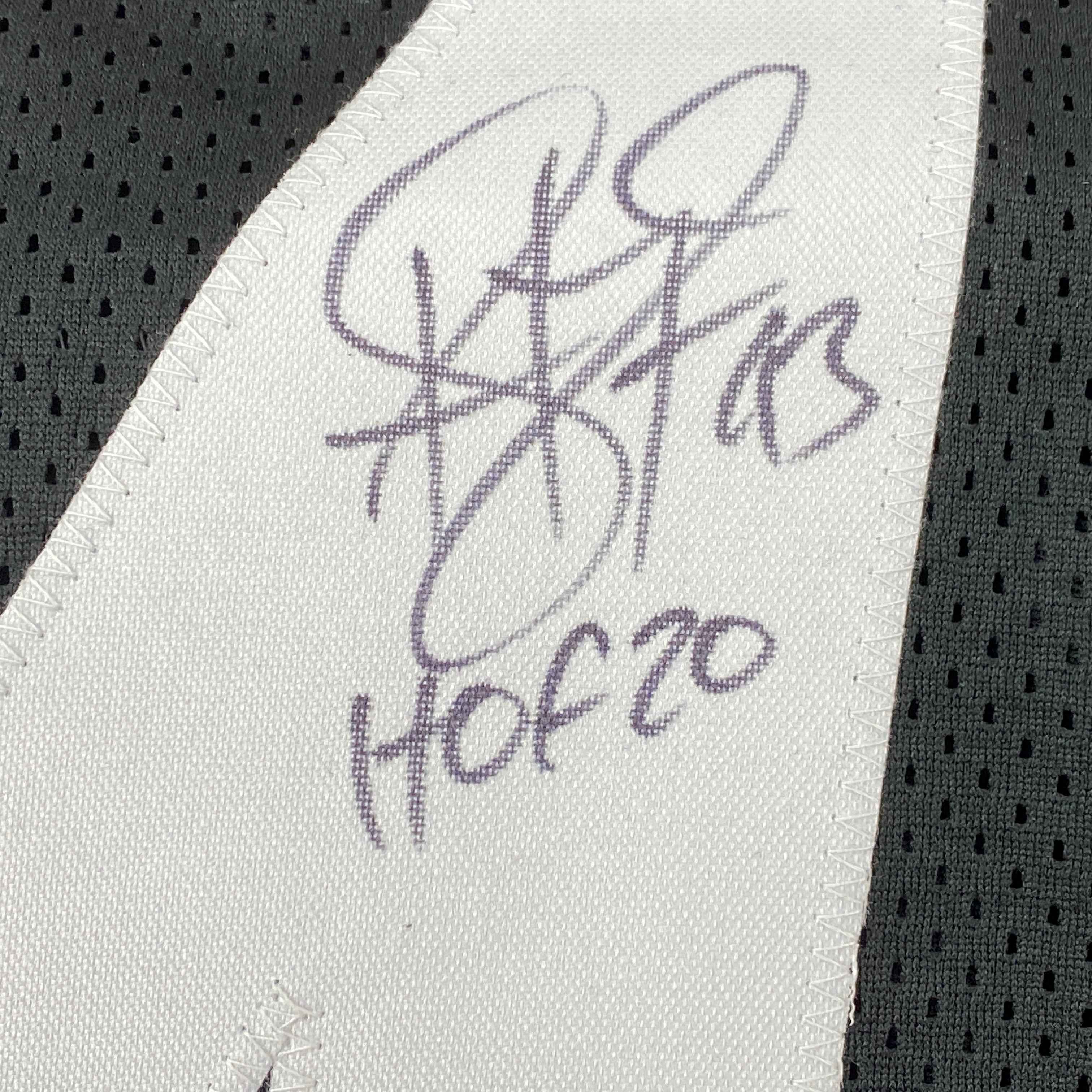Autographed/Signed Troy Polamalu HOF 20 Pittsburgh Black Football Jersey Beckett BAS COA