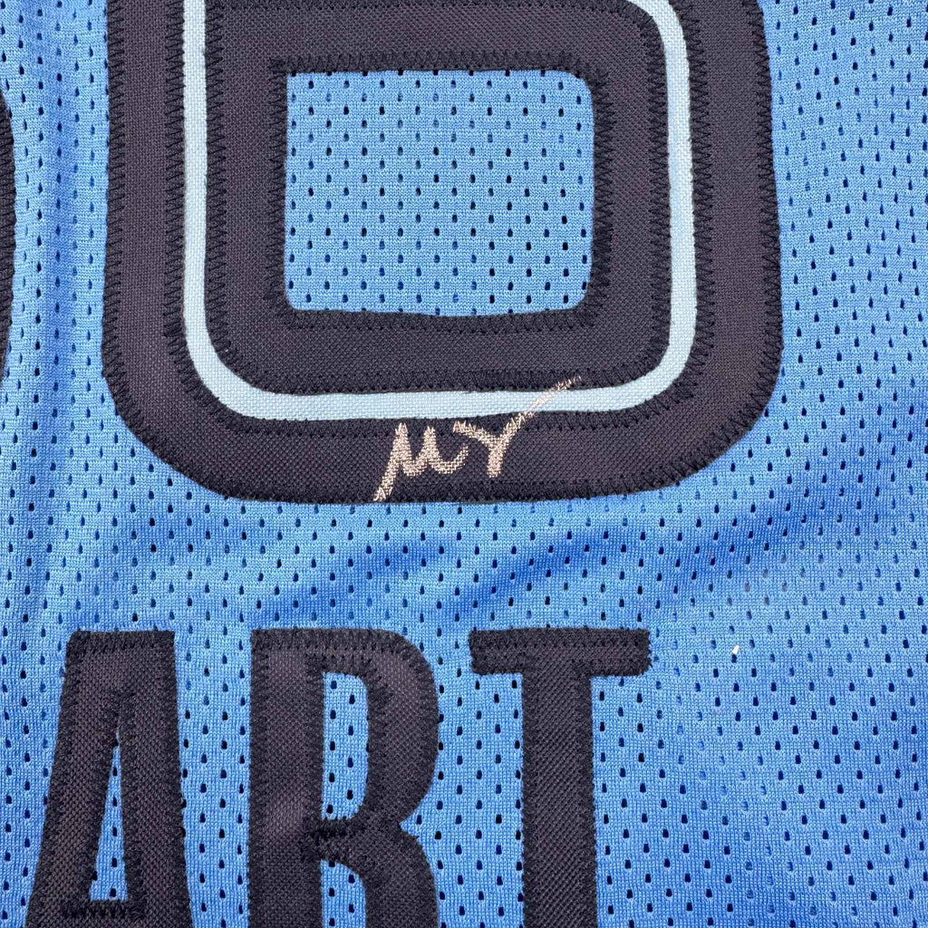 Autographed/Signed Marcus Smart Memphis Light Blue Basketball Jersey Beckett BAS COA