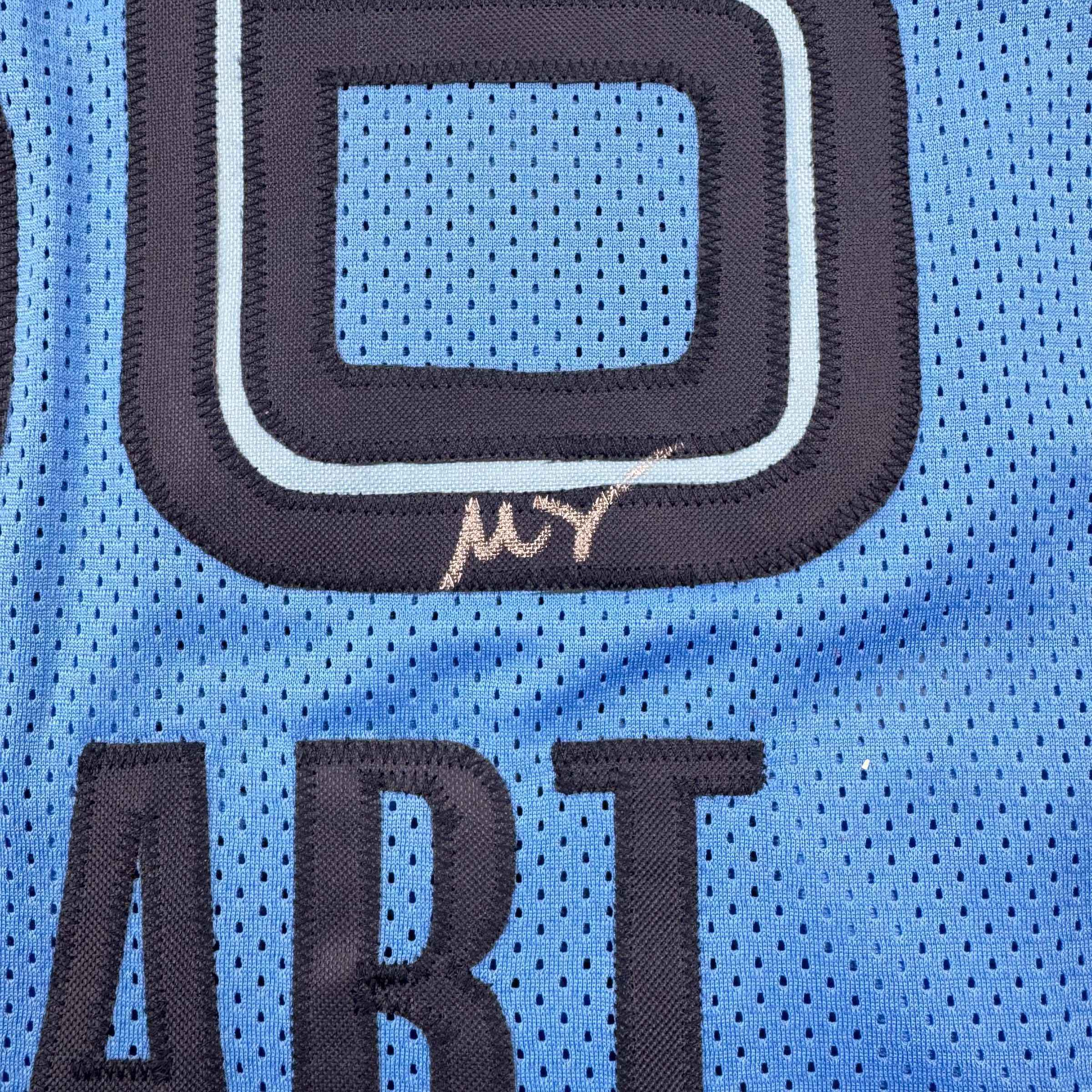 Autographed/Signed Marcus Smart Memphis Light Blue Basketball Jersey Beckett BAS COA