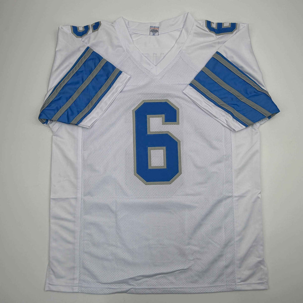 Autographed/Signed Terrion Arnold Detroit White Football Jersey Beckett BAS COA