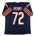 Autographed/Signed William Perry The Refrigerator Chicago Blue Football Jersey Beckett BAS COA