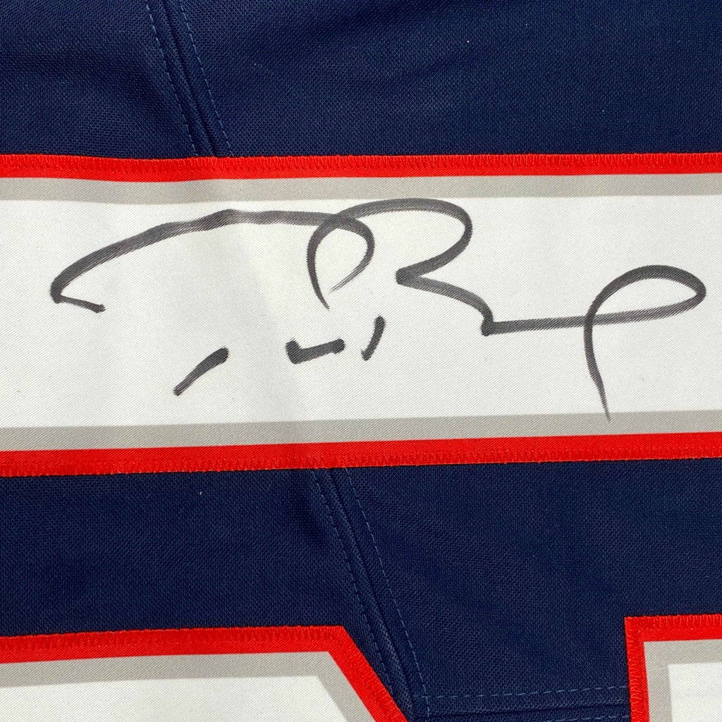 Autographed/Signed Tom Brady New England Patriots Blue Authentic Nike Limited Football Jersey Fanatics COA/LOA