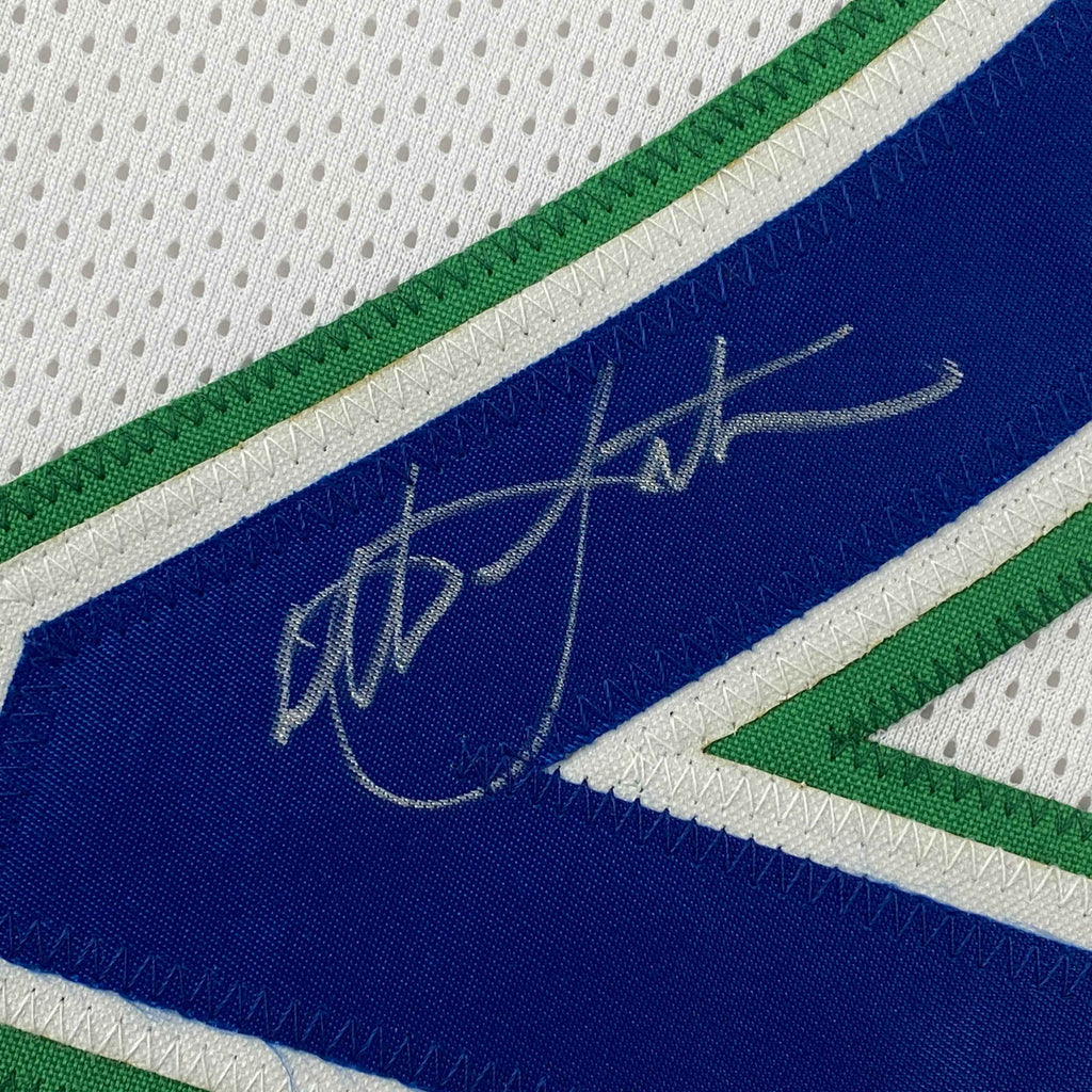 Autographed/Signed Christian Laettner Minnesota White Basketball Jersey PSA/DNA COA