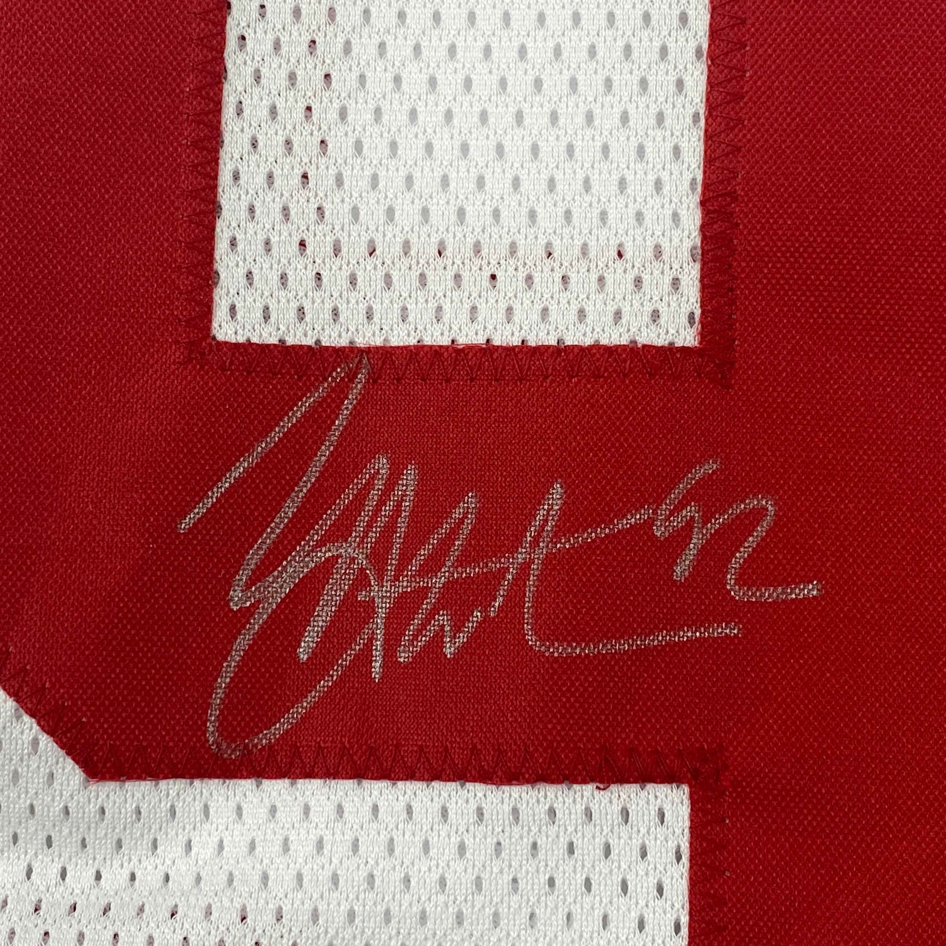 Autographed/Signed Michael Strahan New York White Football Jersey JSA COA