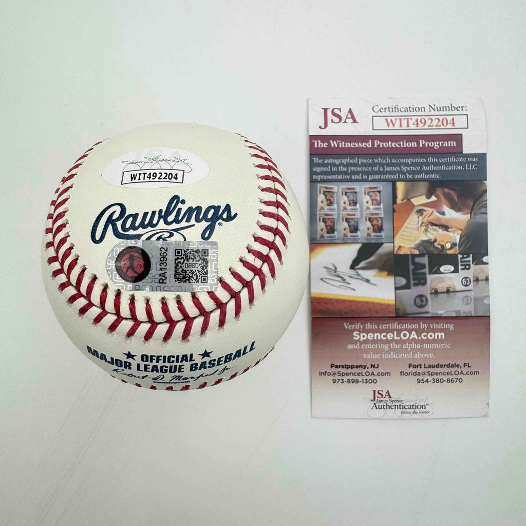 Autographed/Signed Ronald Acuna Jr. Braves 150th Anniversary Rawlings Official Major League ROML Baseball JSA COA