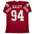 Autographed/Signed Charles Haley San Francisco Red Football Jersey JSA COA