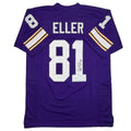 Autographed/Signed Carl Eller Minnesota Purple Football Jersey JSA COA