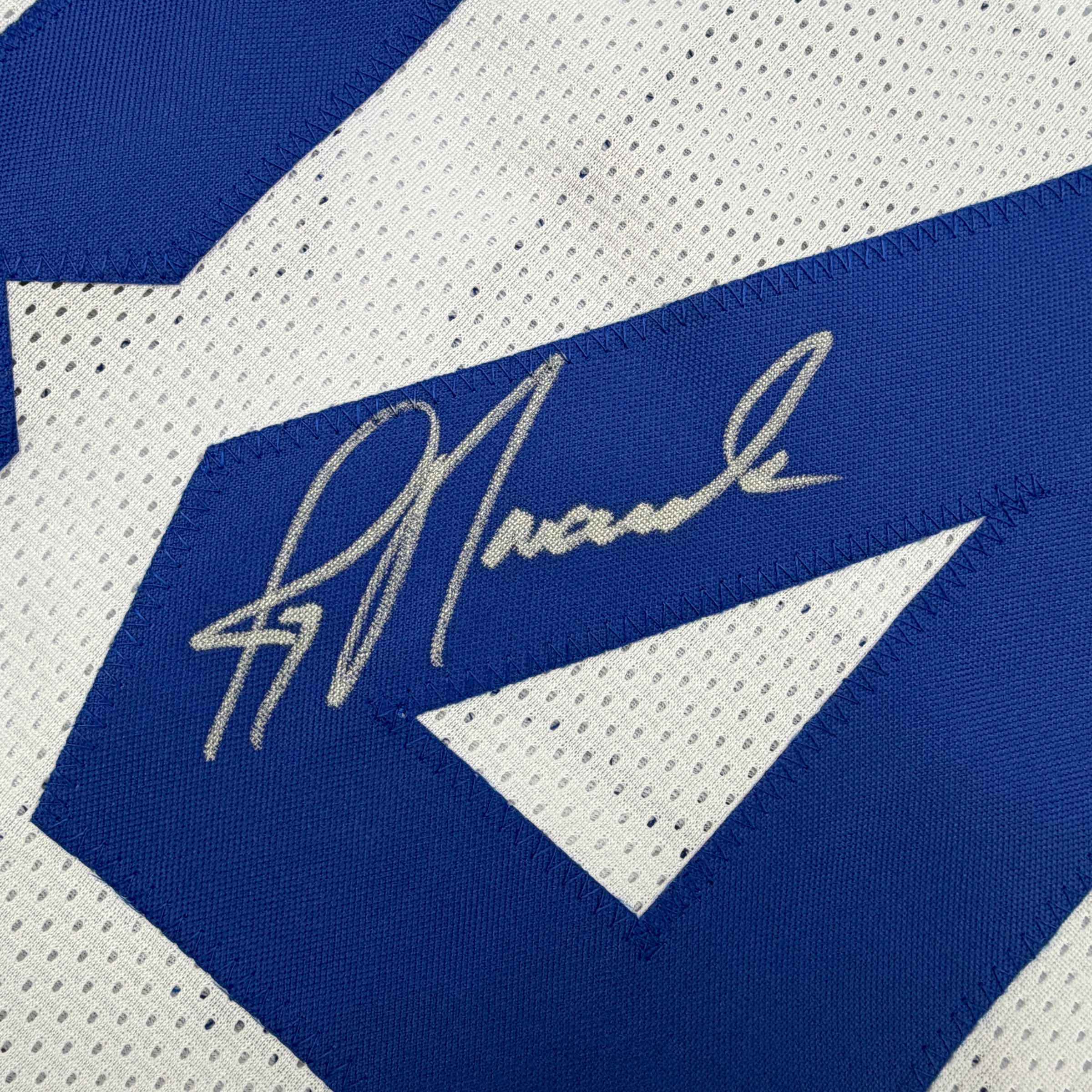 Autographed/Signed Jay Novacek Dallas White Football Jersey Beckett BAS COA