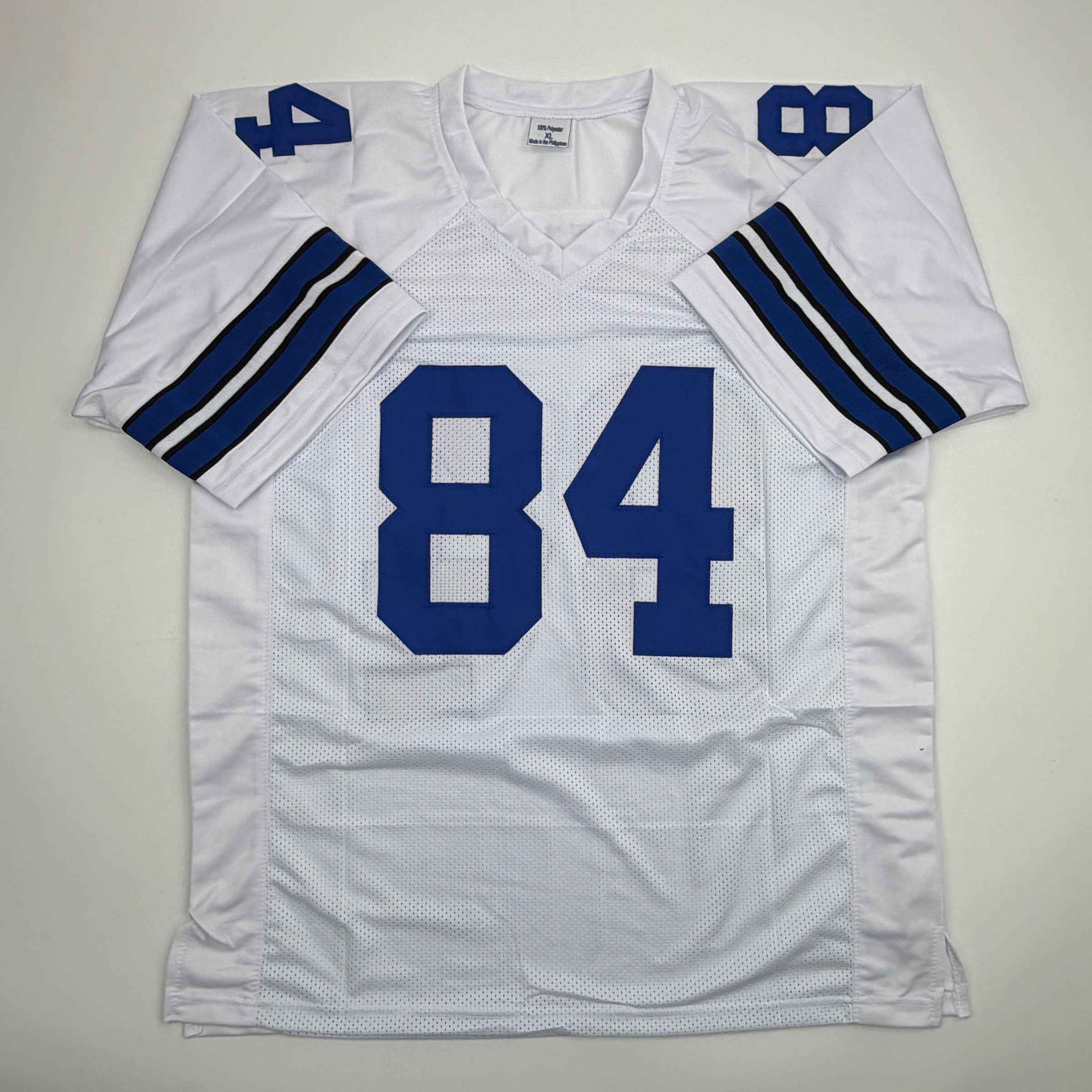 Autographed/Signed Jay Novacek Dallas White Football Jersey Beckett BAS COA