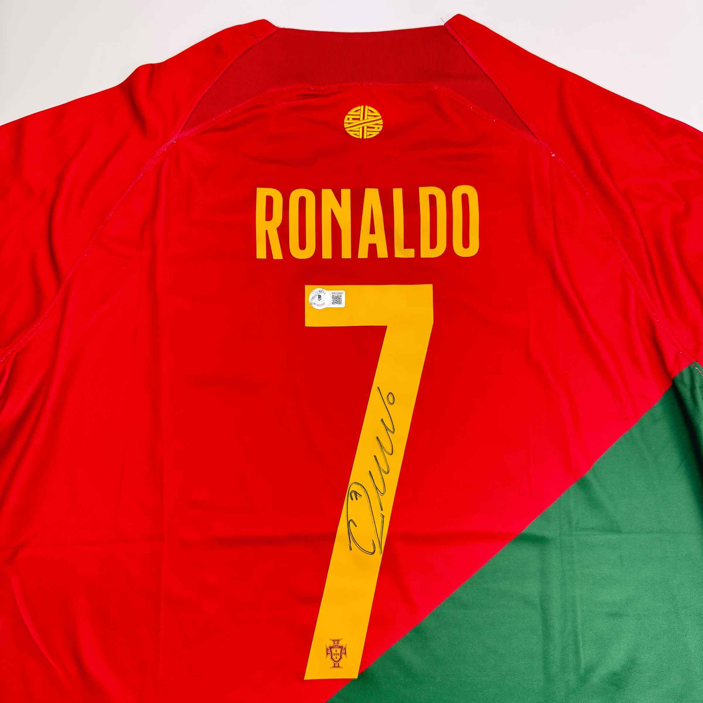 Autographed/Signed Cristiano Ronaldo Portugal Red World Cup Soccer Futbol Jersey Beckett BAS COA