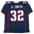 Autographed/Signed Antowain Smith 2x SB Champ New England Blue Football Jersey JSA COA