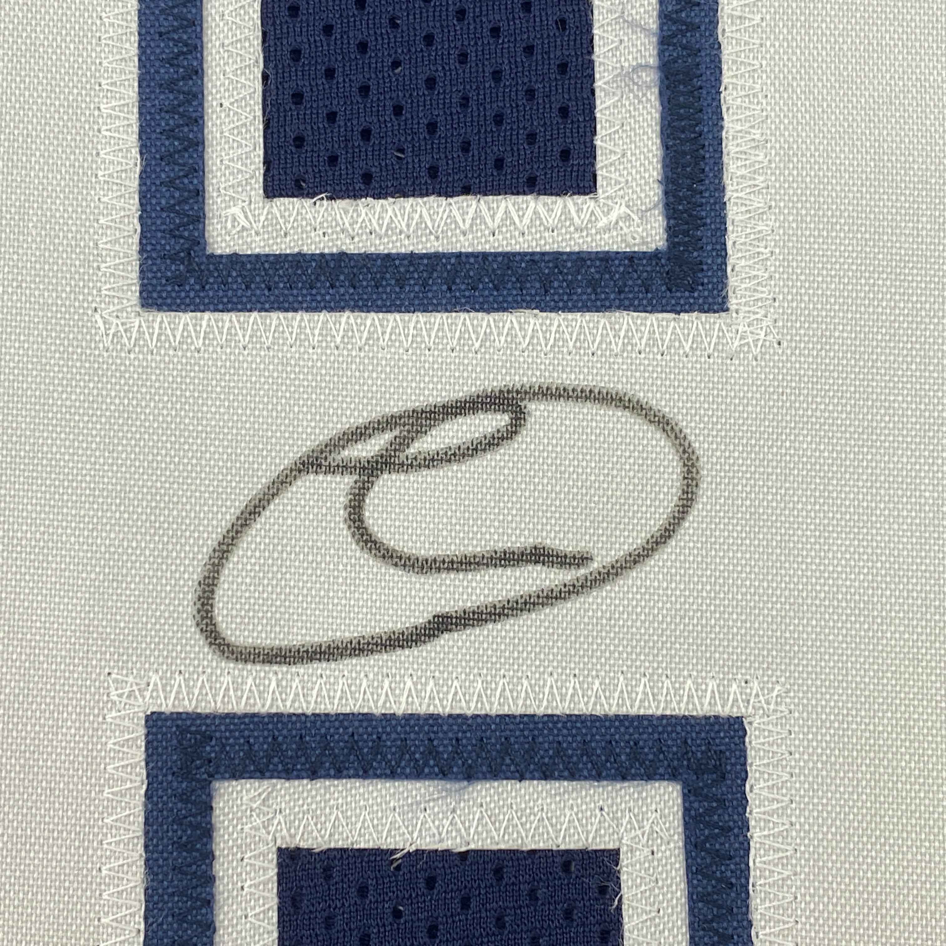 Autographed/Signed CeeDee Lamb Dallas Split White/Blue Football Jersey JSA COA