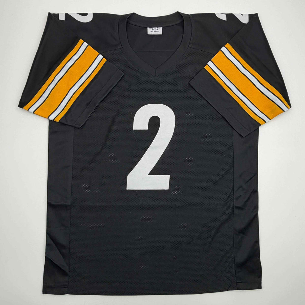 Autographed/Signed Michael Mike Vick Pittsburgh Black Football Jersey Beckett BAS COA