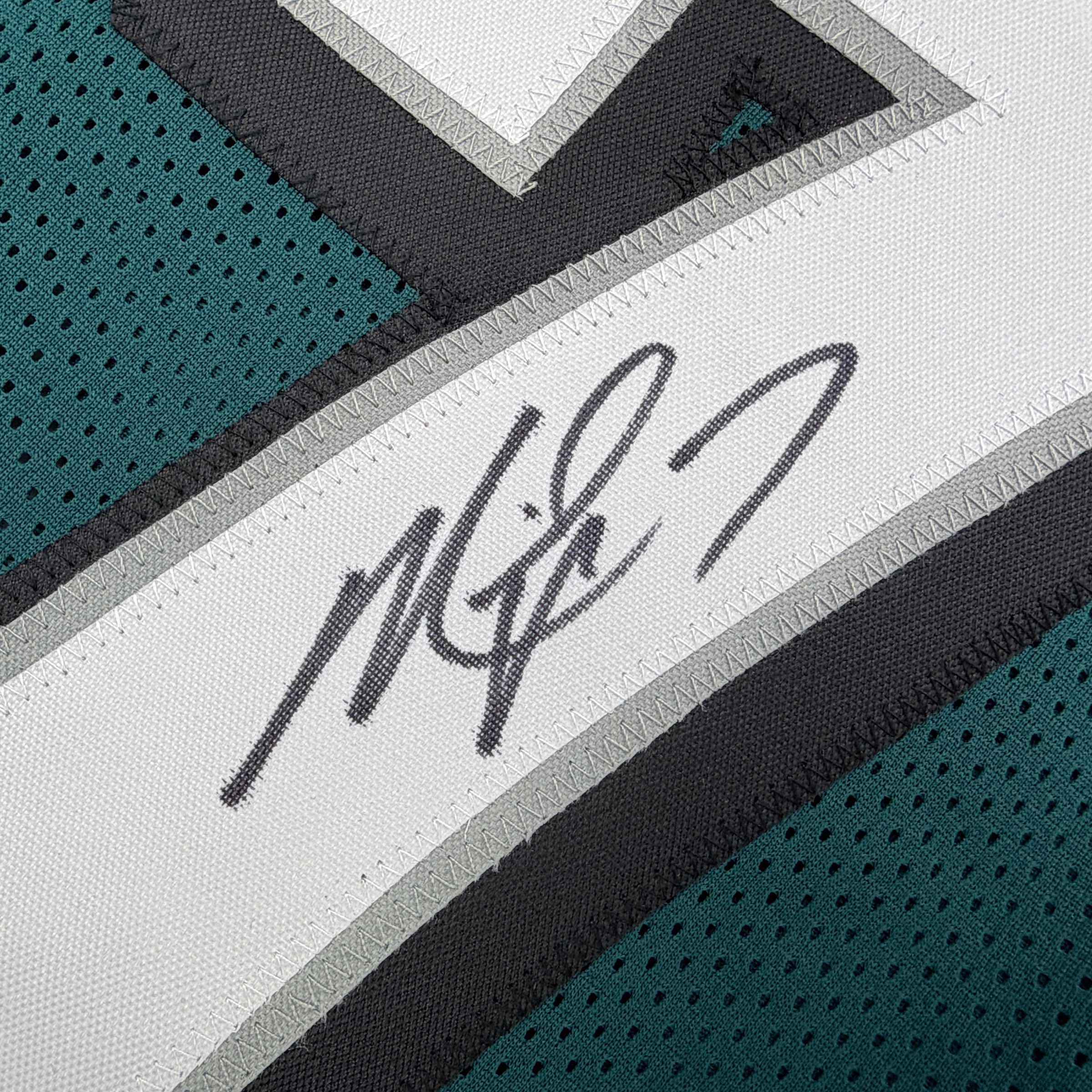 Autographed/Signed Michael Mike Vick Philadelphia Green Football Jersey Beckett BAS COA